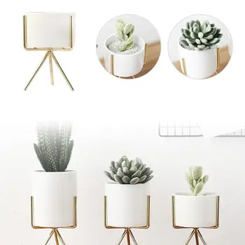 

Geometric Metal Flower Stand Flower Pot Rack Economic Creative Home Planting Holder Plant 2PCS/Set Flower Pot Beautiful Decor