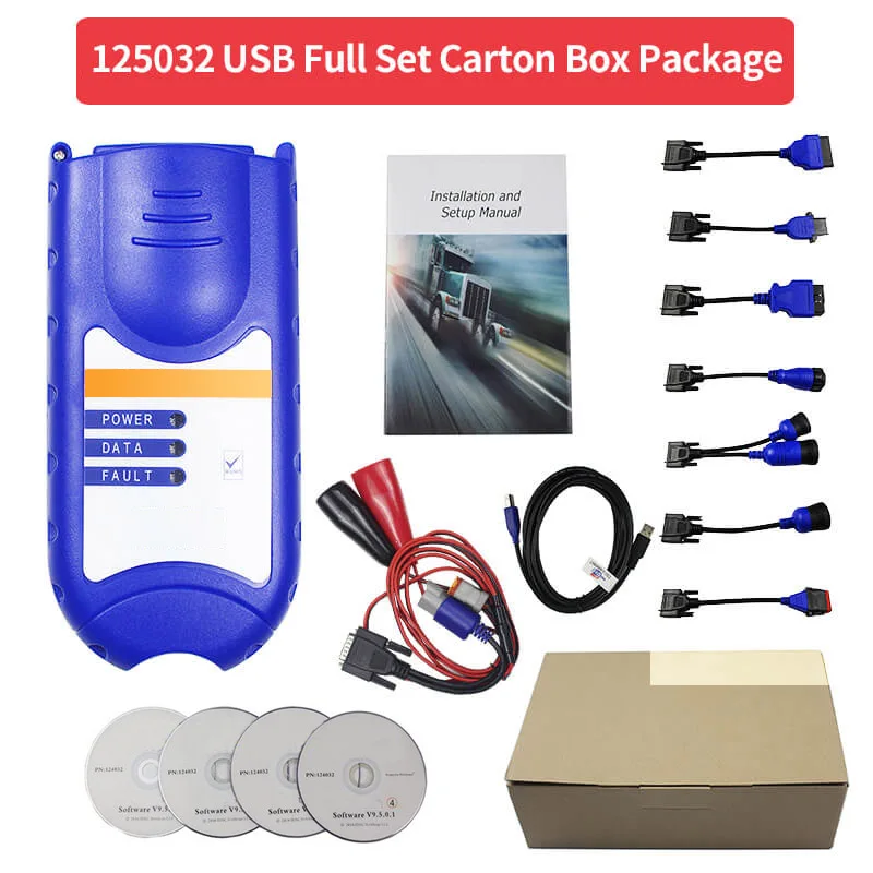 USB Bluetooth Diesel Truck Diagnostic Tool 125032 Linking Truck NEXIQED V9.6.0.2 Better Than DPA5 - Color: 1 USB Carton