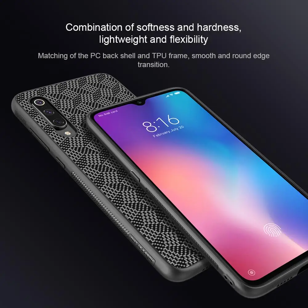 3D текстурный чехол s для Xiaomi Mi 9 explorer, чехол на заднюю панель Nillkin, Жесткий ПК+ Мягкий ТПУ, нейлоновое волокно, защитный корпус для телефона, чехол