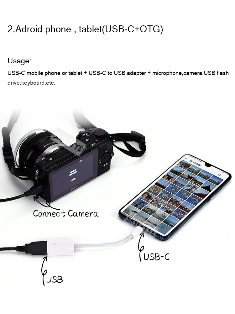 Тип-C/USB-C USB OTG разъем SLR Камера адаптер для Xiaomi 9/8/7/Vista huawei P30 iPad Macbook Pro USB флэш-накопитель конвертер