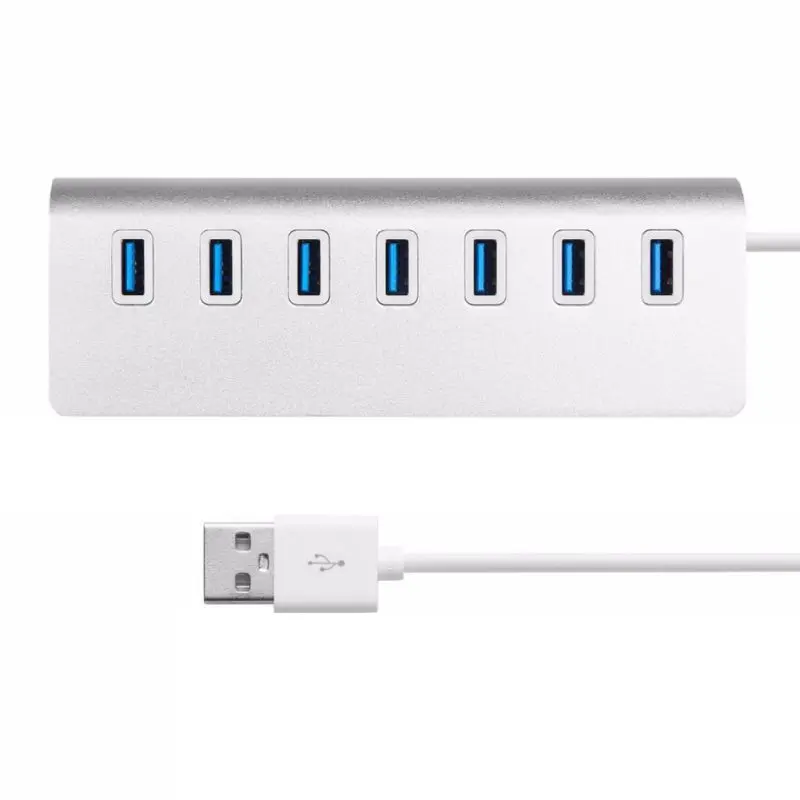 Горячий USB 3,0 концентратор 7 портов USB 3,0 концентратор 5 Гбит/с быстрая зарядка Алюминиевый адаптер для MacBook, ПК, ноутбук
