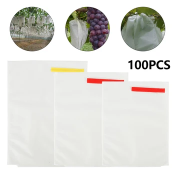 

100Pcs Fruit Plant Protection Bag Reused Anti-Bird Moisture Insect Mesh Net Bag Pest Control Vegetable Breed Prevent Bags Pouch