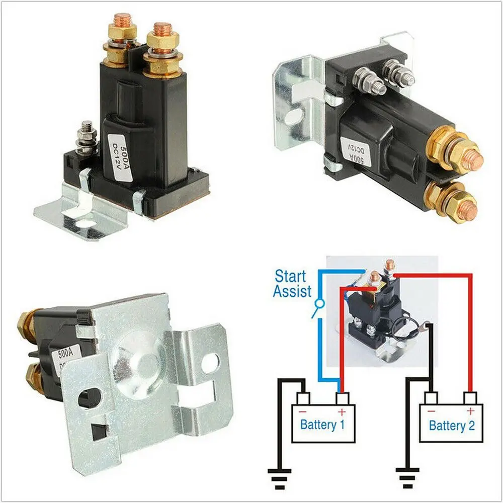

4 Terminal 12V AMP 500A Relay Car Starter On/Off Power Switch Dual Battery Isolator Starter Solenoid Relay