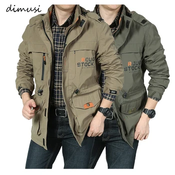 DIMUSI Men's Jackets Casual Outwear Hiking Windbreaker Hooded Coats Fashion Army Cargo Bomber Jackets Mens Clothing 1