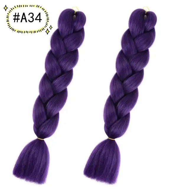 Jumbo Braiding Hair Extensions Kanekalon Braiding Hair 24 Inch Ombre Multiple Tone Colored Synthetic Hair for Women A34