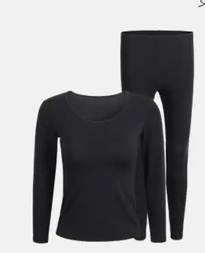 Xiaomi basis Comfortable underwear set Cotton smith Silky soft Bottoming clothes Warm autumn clothes long pants - Цвет: woman black M