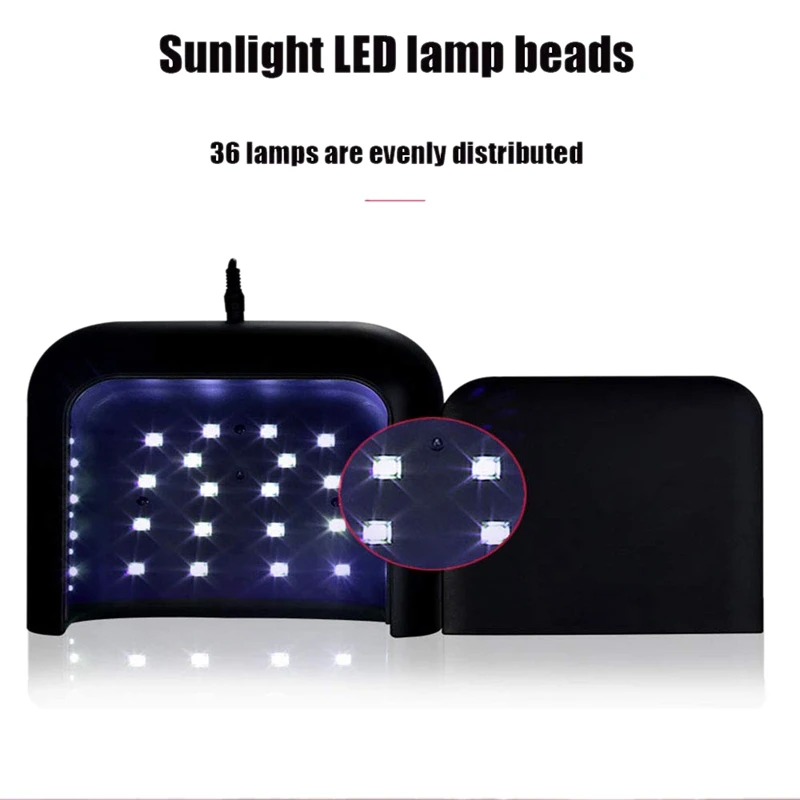 Nail Lamp Quick-Drying Phototherapy Lamp, 48W Induction Nail Roasting Machine, Painless Led Sun Lamp(EU Plug