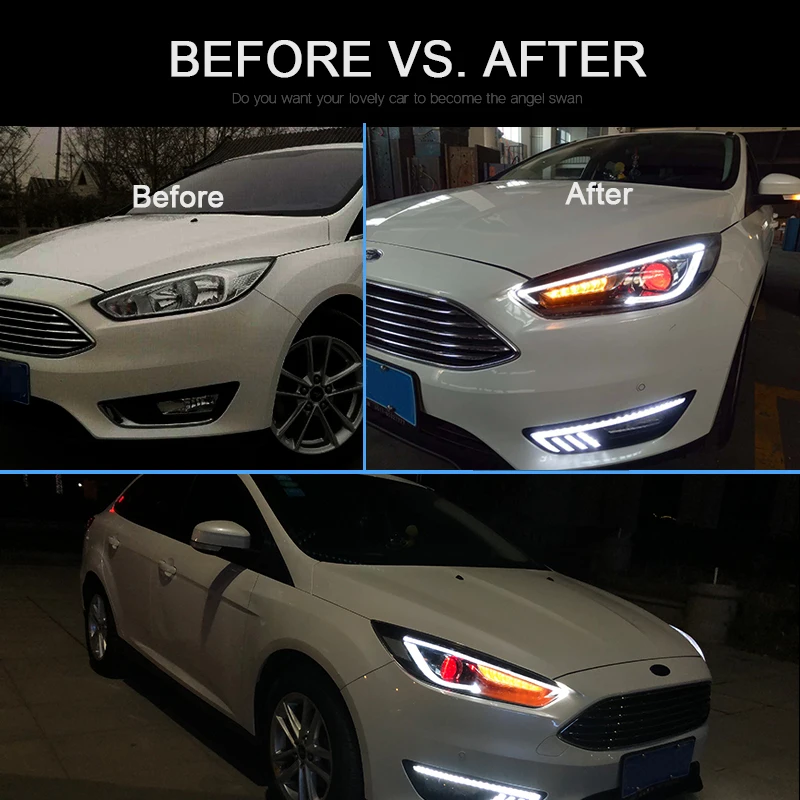 CNSUNNYLIGHT для Ford Focus 2015/2016/2017 автомобильная фара в сборе светодиодный демонический