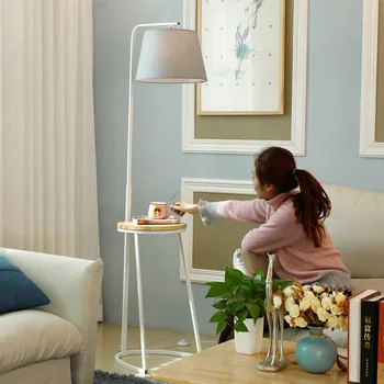 

Europe Floor Lamp Originality Concise Modern Personality Model House Bedroom Study A Living Room Fabric Art Cover Floor Lamp