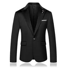Блейзеры премиум-класса, мужской черный костюм джентльмена, блейзеры, Свадебный костюм жениха, блейзеры, Модный повседневный пиджак на одной пуговице
