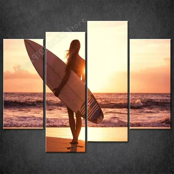 

3d mosaic Surfing beauty back view Square Round DIY Diamond Painting Sunset beach landscape Rhinestone pictures Embroidery GG153