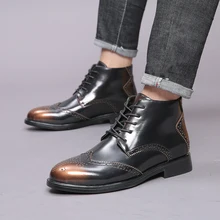 Кожаные мужские из полиуретана прогулочная обувь мужские ботинки сапоги мужские короткие Ботинки martin модная Уличная обувь под платье деловая обувь кроссовки