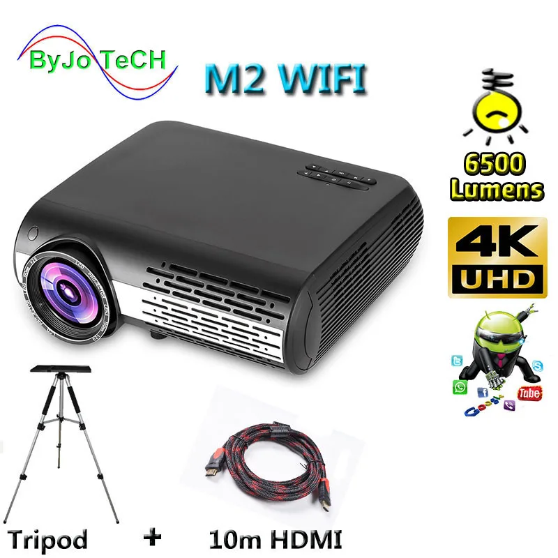 

Poner Saund M2 WIFI 6500 Lumens full hd projector Android 6.0 Bluetooth proyector led beamer home theater projecteur video