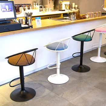 

American Bar Stool Home Bar Chair Customized Wrought Iron High Stool Retro Bar Stools Lifting Chair Restaurant Cafe Chairs