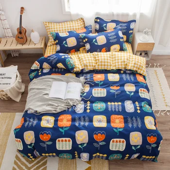 

Cartoon Bed Duvet Cover Set Soft Children Bedclothes Pillowcase Sheet 1.5m/1.8m/2m Size Students Kids Bed Cover Bedding Set