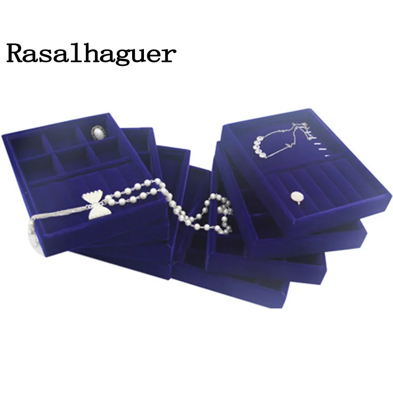 

Jewelry Earrings Necklaces Pendants Bracelets Trays Holder Cases Velvet Jewelry Packaging Display 20*15*3cm DIY Storages Trays