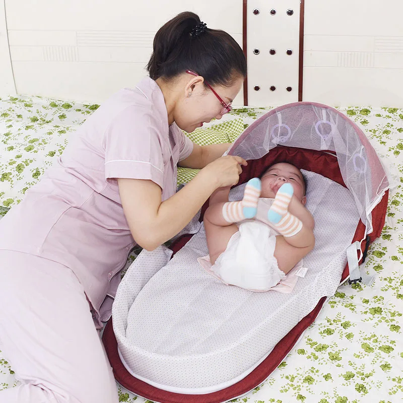 Portable Bed Foldable Baby Bed Travel Sun Protection Mosquito Net Breathable Infant Sleeping Basket for dropshipper