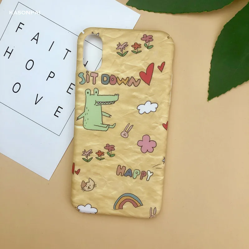 Модный матовый чехол для телефона для iPhone 6, 6 S, 7, 8 Plus, X, XS, Max, XR, с милыми листьями, жесткая задняя крышка для iPhone 11 Pro, Max чехол - Цвет: style18