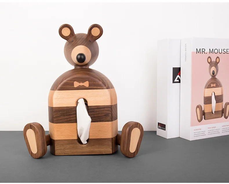 Коробка для салфеток, креативная маленькая мышь, коробка для детских салфеток, высокое качество, твердая деревянная коробка для салфеток, чехол для гостиной, держатель для салфеток, украшение