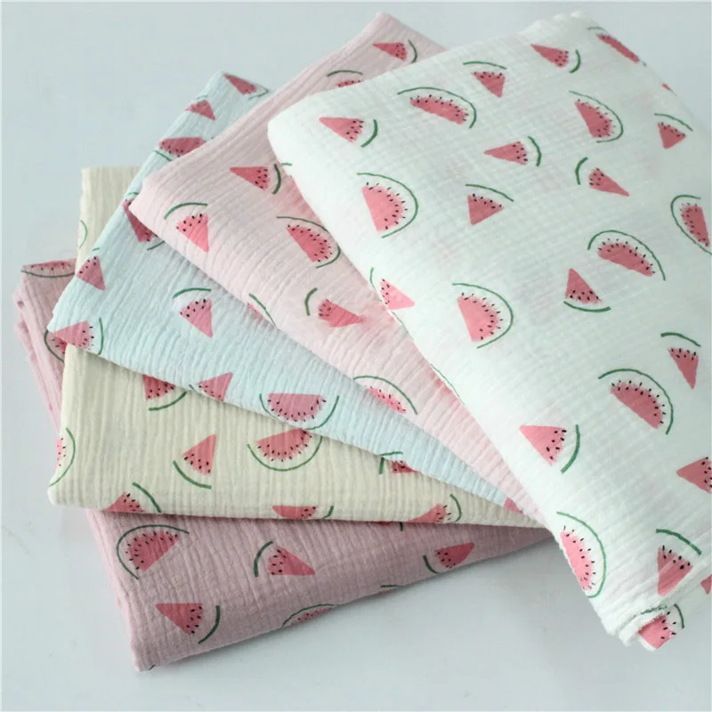 

Watermelon Printed Cotton Crepe Fabric Double Cotton Linen Fabric DIY Quilting&Sewing Sleepwear Pillowcase Material For Baby