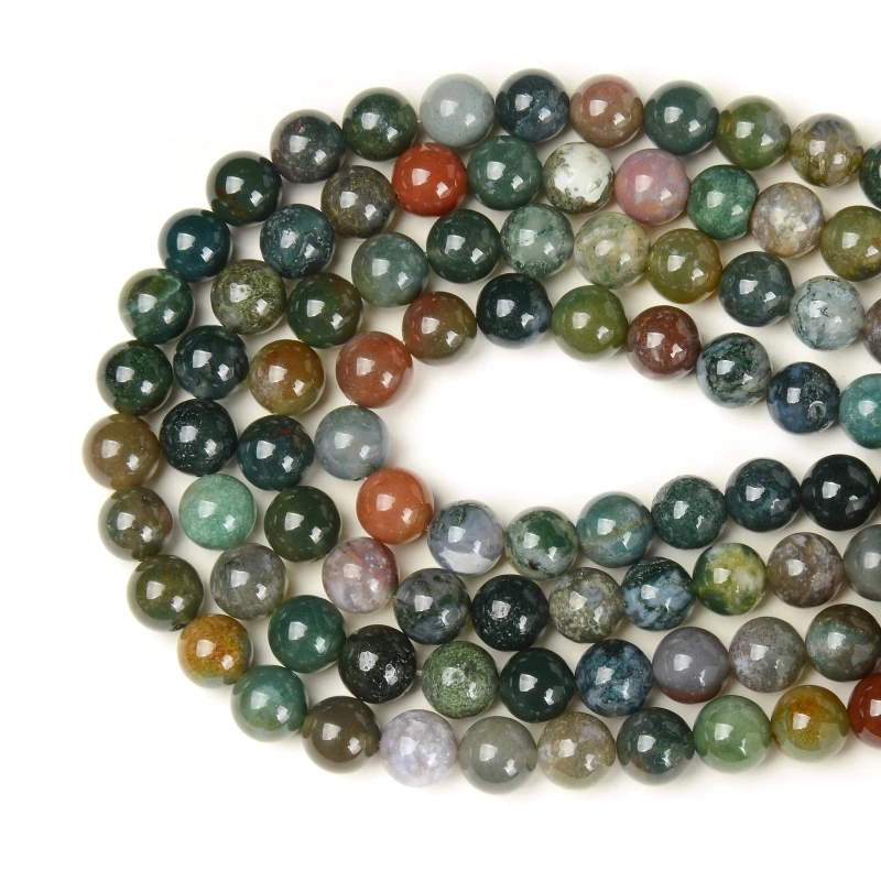 

Factory price Natural Indian Agate Round Loose Beads 15" Strand 4 6 8 10MM wholesale Pick Size For Jewelry Making and design