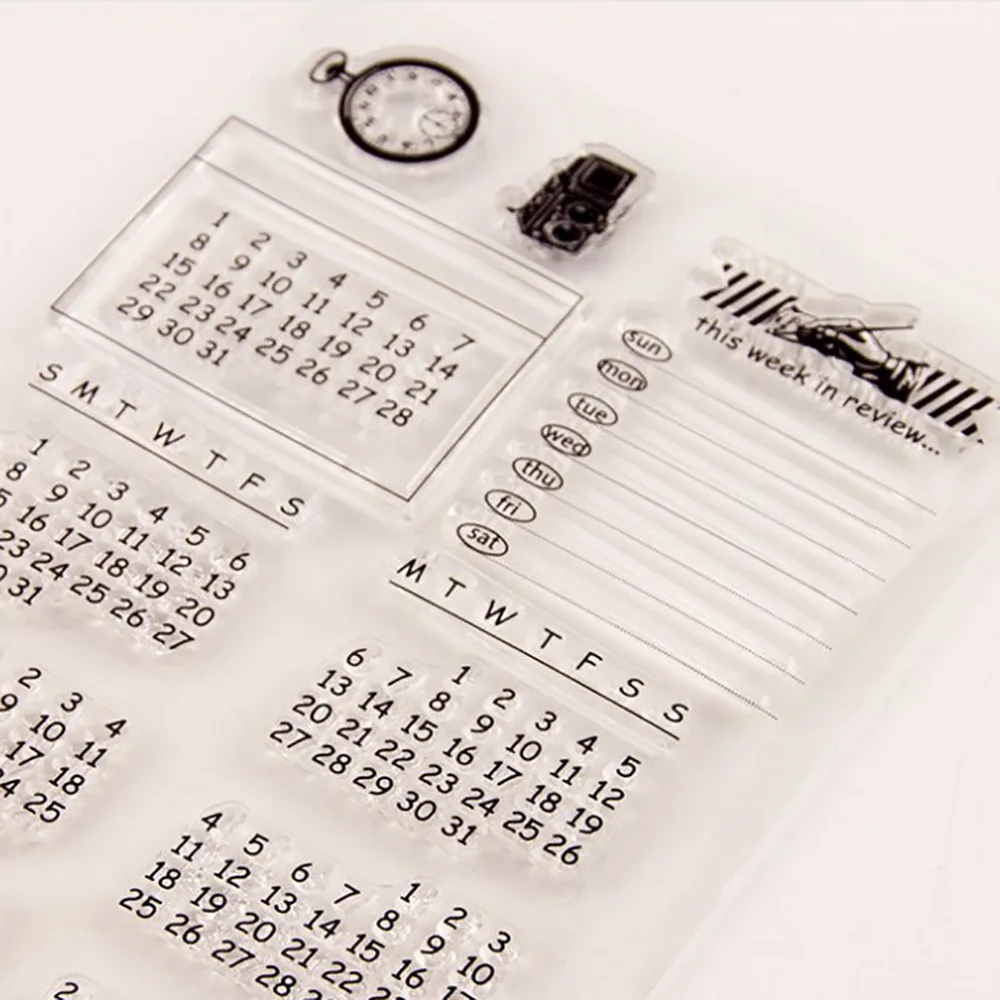 Lychee Life Calendar прозрачный силиконовый штамп четкая прозрачная печать DIY Скрапбукинг Фотоальбом украшение