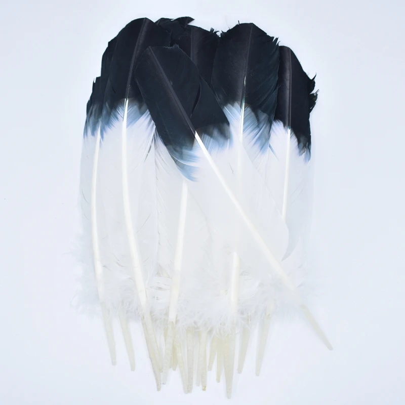 Перья индейки перо крыла окуня черный наконечник имитация Орлиных перьев 25-30 см