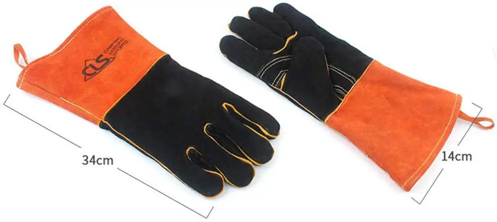 Уличные перчатки для гриля и камина термостойкие изоляционные уплотненные
