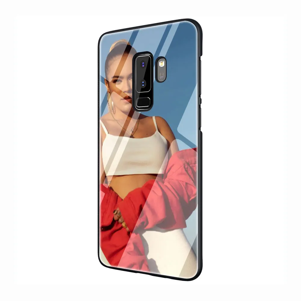 Karol G закаленное Стекло TPU черный чехол для Galaxy S7 край S8 S9 S10 Plus Note 8 9 A10 20 30 40 50 60 70 - Цвет: G2