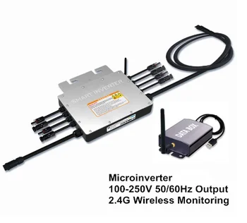 

1000W 1200W 1400W On Grid Solar inverter Input 18-50VDC TO AC 110/220v Solar Grid Tie Micro Inverter or +2.4G Wireless Monitor