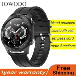 IOWODO MX5 Smart Watch Men Custom Dial IP68 Waterproof Sport Smartwatch Music BT Call Playback Watches GT2 For Android ios