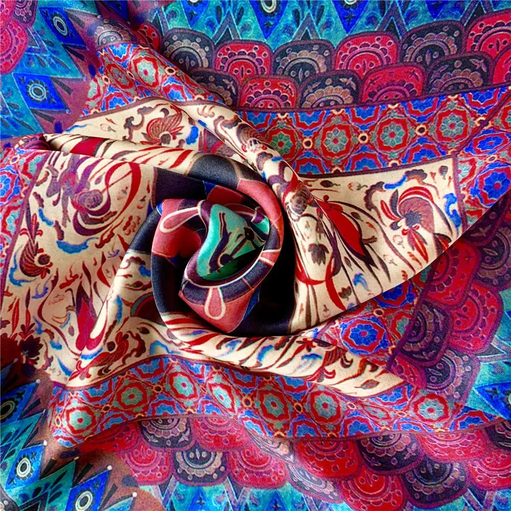 DUNDUNZHIYUN Dunhuang Culture серия шелковая драпировка женский шарф желтый фиолетовый Печатный Шелковый дорожный роскошный женский шали и аксессуары