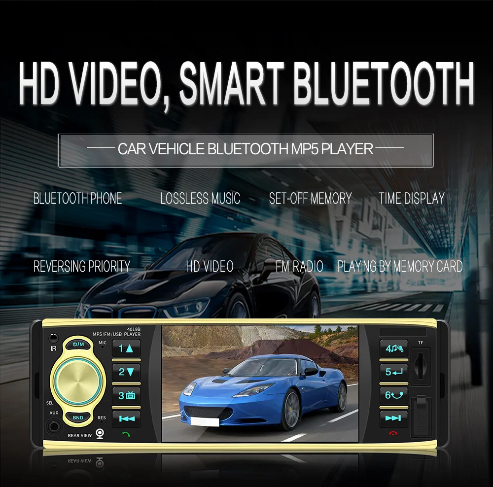 Автомагнитола 1DIN мультимедийный MP5 плеер с поддержкой Bluetooth камерой заднего вида