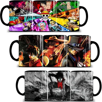 

1Pcs 350mL One Piece Coffee Mugs Color Change Tea Cup Luffy Zoro Anime Cartoon Novelty For Gifts Birthday Party Multiple Styles