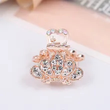 Новинка шикарная мода горный хрусталь Корона шпилька головной убор аксессуары имитация кристалла металлическая заколка для волос для женщин коготь волос Лидер продаж