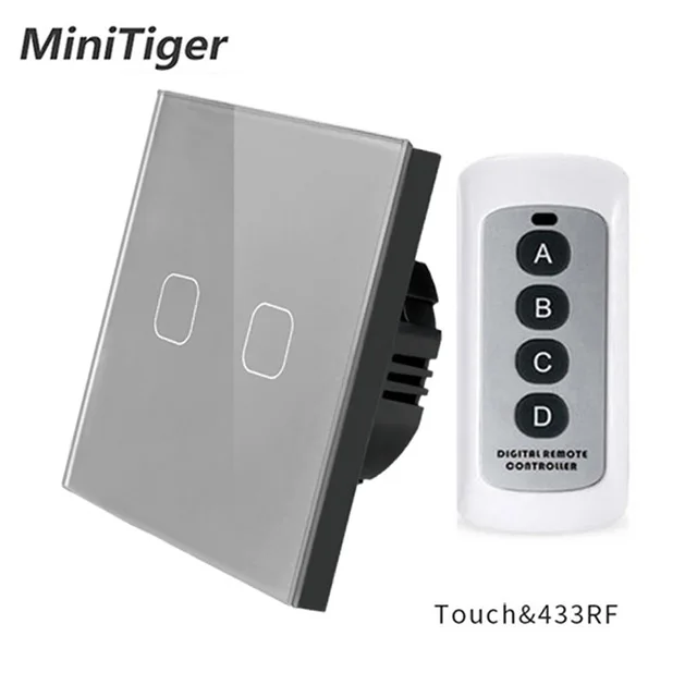Minitiger 1/2 Gang 1 Way беспроводной пульт дистанционного управления Сенсорный
