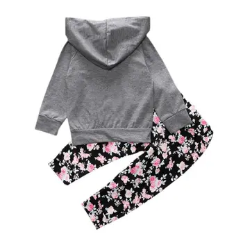 

2019 Baby Clothes Newborn Infant Baby Girls Clothes Long Sleeve Hooded Shirt Coat Tops+Floral Pants Outfits Clothing Set