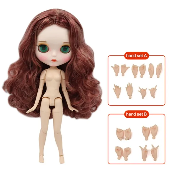new matte face Ледяная фабрика blyth кукла Обнаженная 30 см Заказная кукла 1/6 BJD кукла с соединением тела ручные наборы AB как подарок Специальная цена - Цвет: new matte face
