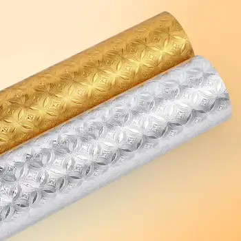 

2020 New Luxury Silver Golden Tiles Sticker diy Oil Proof Waterproof Peel and Stick Kitchen Wallpaper Stickers Home Decor QZ187