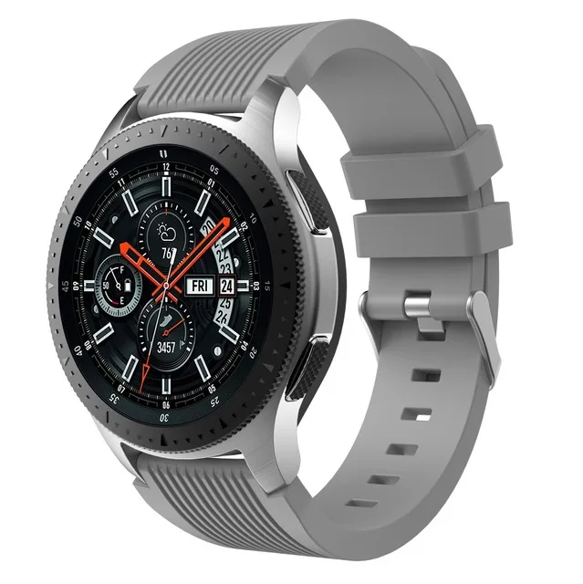 Серый 22 мм мягкий силиконовый ремешок для часов для samsung galaxy Watch 46 мм gear S3 Frontier спортивный сменный Браслет умные аксессуары - Цвет: Серый