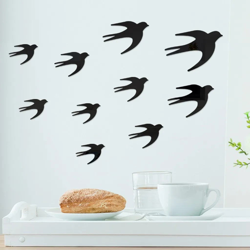 

Modern Children Room Wall Sticker Creative Cute New 3D Diy Swallow Shape Acrylic Stickers Decoration pegatinas para cuarto