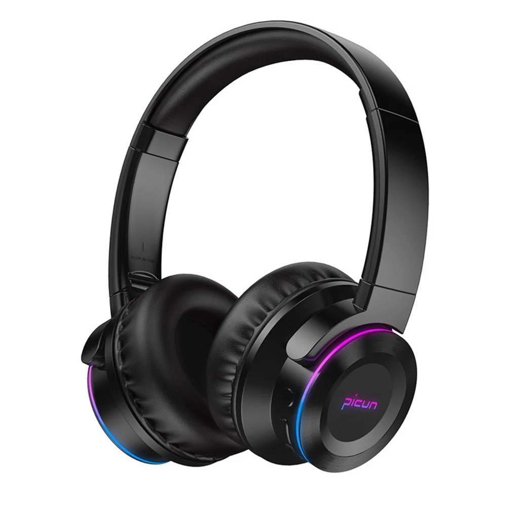 Portable Universal Colorful Light Touch Control Earphones HiFi Stereo Wireless Bluetooth 5.0 Earpiece