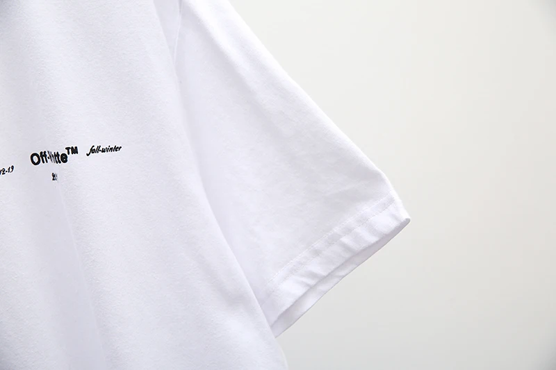 Рендеринг картина маслом стрела 19ss Выкл-Белая Мужская/Женская мода пара влюбленных моделей хлопок Повседневная футболка с коротким рукавом с круглым вырезом