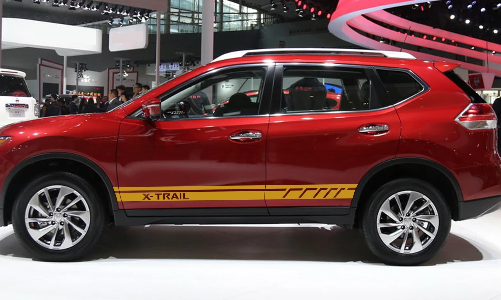 2 шт. автомобильные боковые полосы наклейки для NISSAN X-TRAIL DIY Автомобильная виниловая пленка Стайлинг наклейка украшение автомобиля Принадлежности для тюнинга