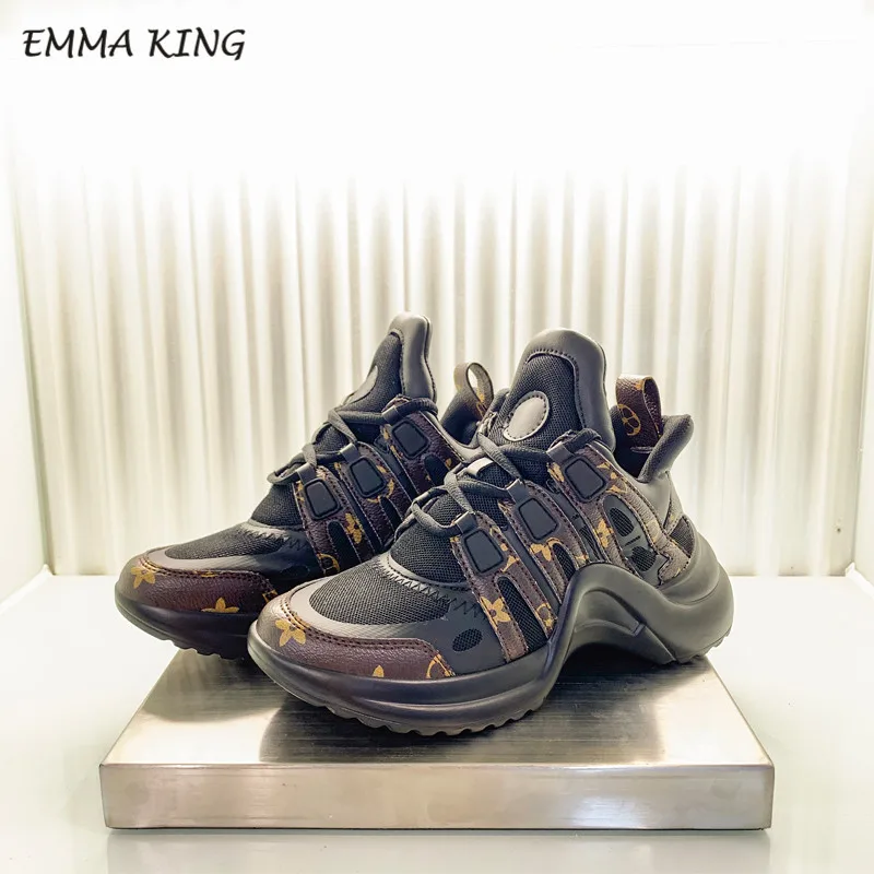 Black Дизайнерские женские кроссовки Emma King на шнуровке; спортивная обувь для бега; Повседневная обувь из вулканизированной кожи и лайкры на плоской подошве; Прогулочные кроссовки - Цвет: Black