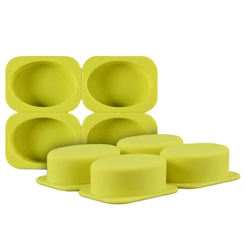 

4 Cavity Handmade Soap Mold Oval Diy Soap Mold Silicone Cake Mold Resistance to High Temperature
