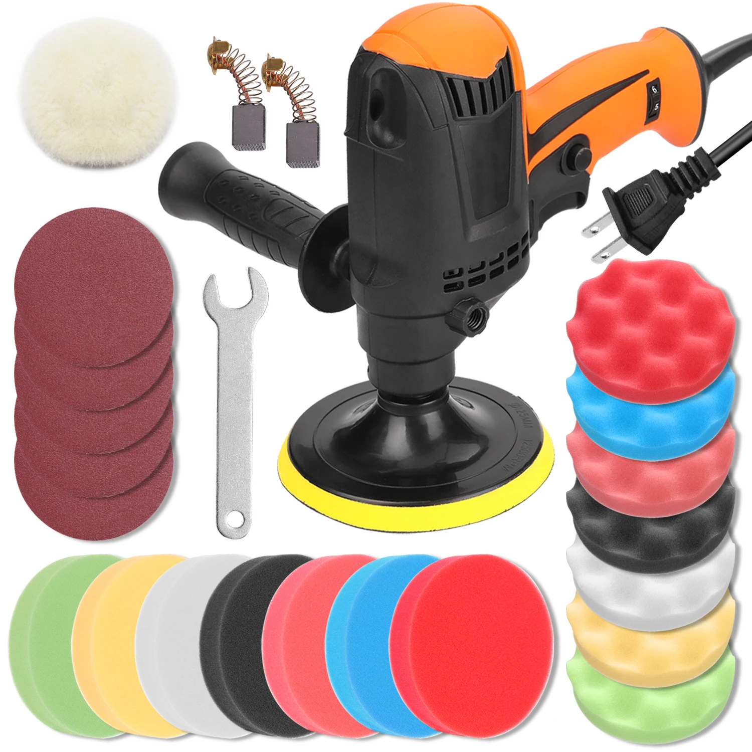Polisher Car 980W Polisher Machine 6 Variable Speed Car Electric Automotive Waxing Polishing Machine Tools Professional