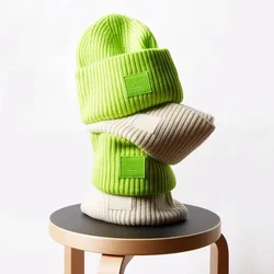 AC Studios – bonnet en laine tricoté pour adulte, chapeau pour le visage souriant, chapeau pour les yeux en cachemire, chaud pour Couple, amoureux de l'acné, Street, Hip hop 