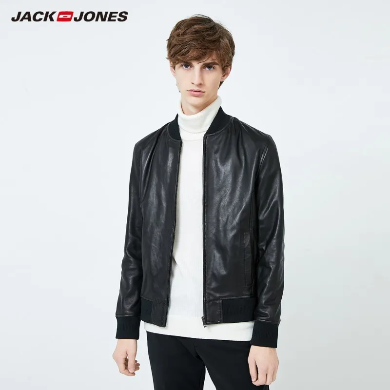 JackJones Мужская Мода Тренд натуральная кожа куртка из натуральной овчины пальто мужская одежда 219310503