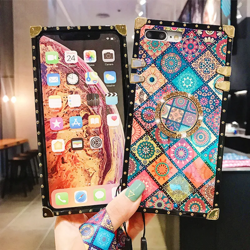 Модный чехол с квадратной рамкой для iphone 11 pro max, чехлы Blue Ray для iphone 11 pro xs max xs xr 7 8 plus 6 6s+ чехол с подставкой